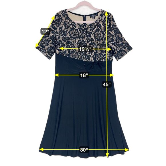 Perceptions Black and Lace Midi Dress - Picture 2 of 13